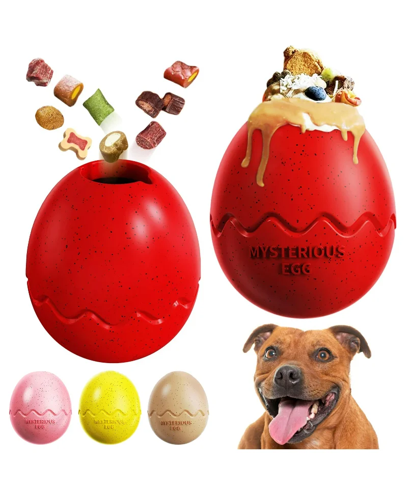 

Dog Chew Toys Larger Dinosaur Egg Shape Pet Toys Slow Feeder Clean Teeth Interactive Food Cups Release Anxiety Dog Accessories