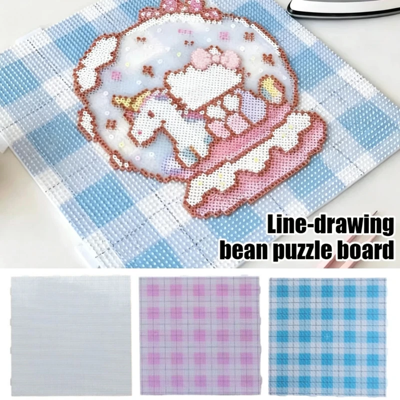 

Line-drawing Fuse Beads Board Heat Resistant Pegboard For Perler Beads DIY Bead Puzzle Template With Grid Craft Supplies