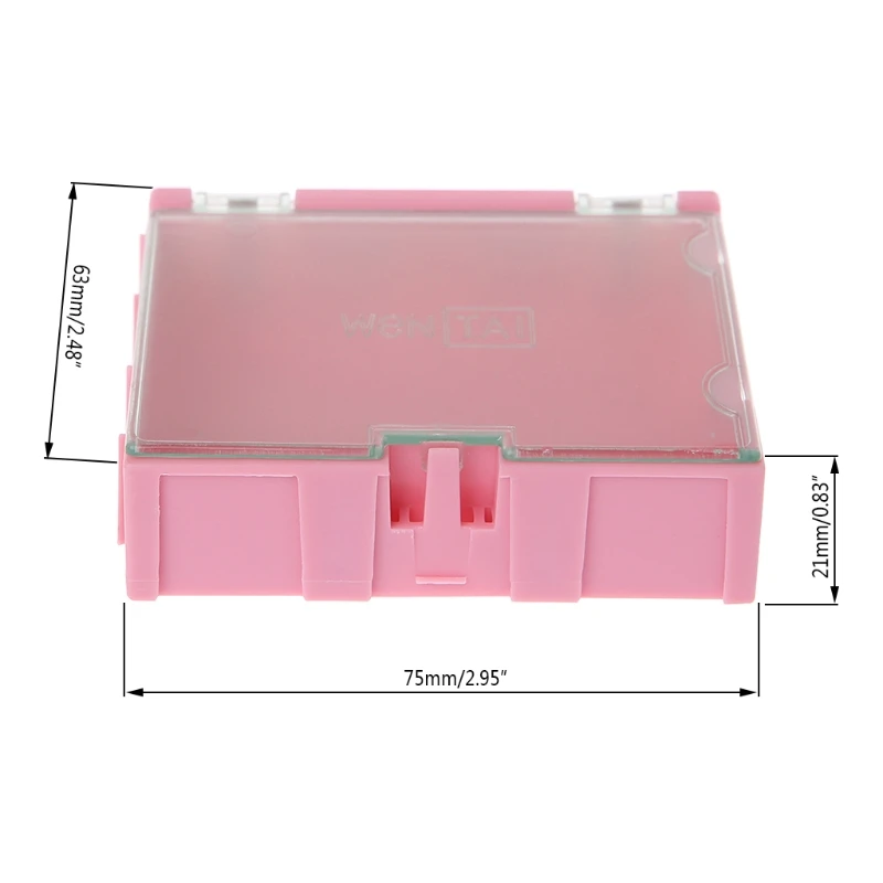 Mini SMT Electronic Box IC Electronic Components Storage Cases 75x63x21mm