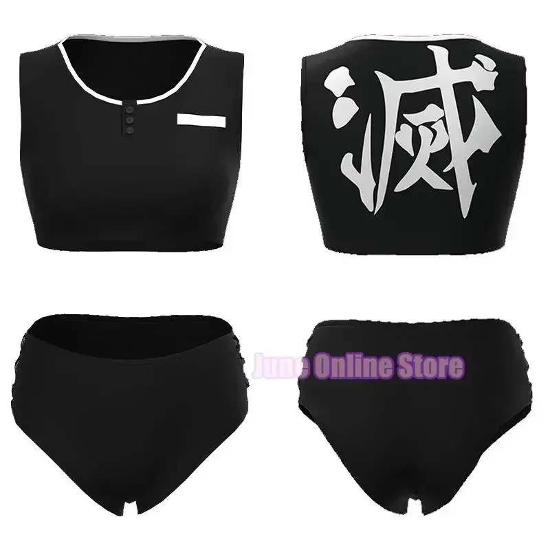 2025 AA Anime Demon Sayaer Shinobu Kocho Kospy Kos Tsume s Beach Summer Swimsuit Demon Slayer: Kimetsu no Yaiba Kimono Kamado Nezuko B New Wat1