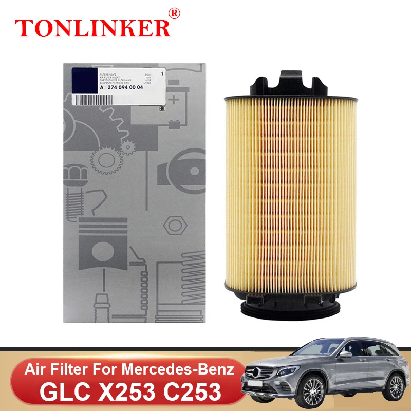 

Воздушный фильтр TONLINKER A2740940004 для Mercedes Benz GLC X253 C253 2015-2019 GLC 250 350e 300 4matic 2.0L, автомобильные аксессуары, товары