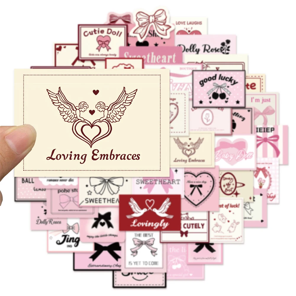 

10/30/50pcs INS Style Pink Ballet Bow Girl Stickers Cute Cartoon Sticker DIY Luggage Phone Scrapbook Aesthetic Decals Decoration
