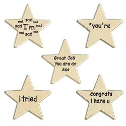 Stars Enamel Pin Gold Color Brooch I Tried Sad Badge Metal Lapel Clothes Backpack Accessories Gift Friends Custom Jewelry