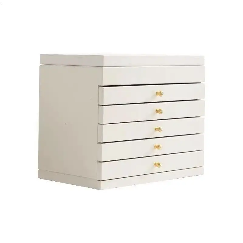 Large Capacity Wooden Jewelry Box Multi-Drawer Necklace Jewelry Storage Box Mirror Surface Premium Multi-Layer Design