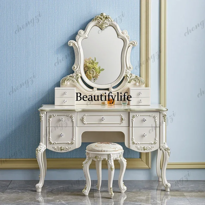 

Light Organizer Dressing Table Desings Nordic Wooden Makeup Dressers Mirror Luxury Coiffeuse De Chambre Bedroom Furniture