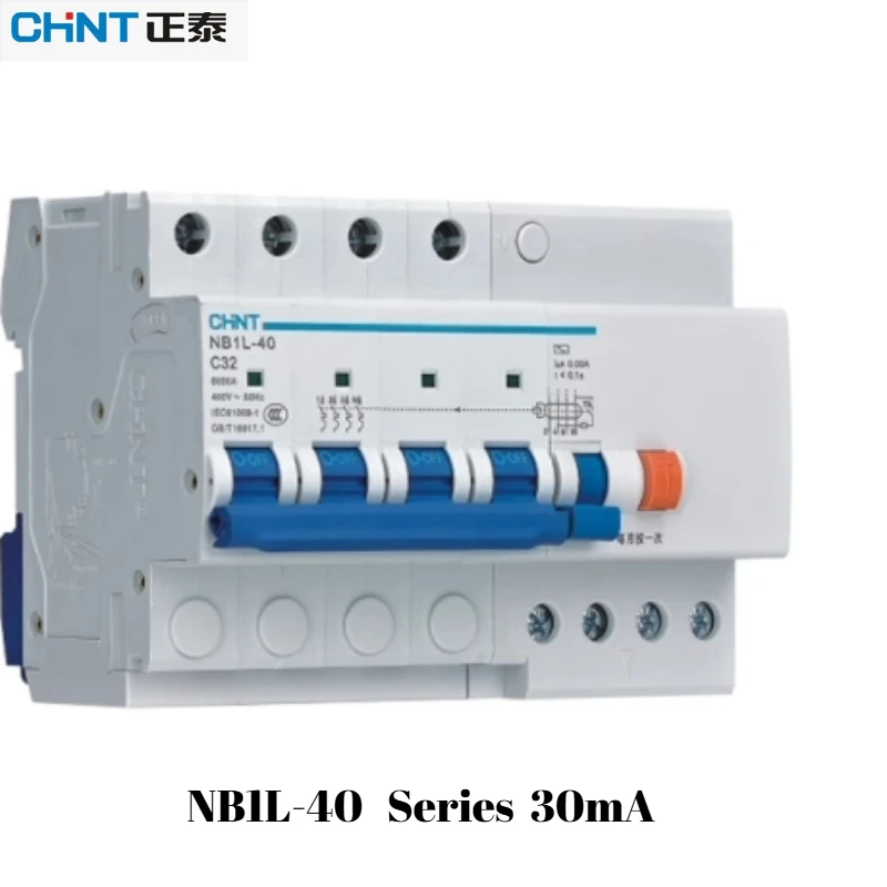 

Genuine Chint NB1L-40 Leakage Breaker 1P+N/2P/3P/3P+N/4P 10A-40A 30mA Leakage Protection for Home Safety