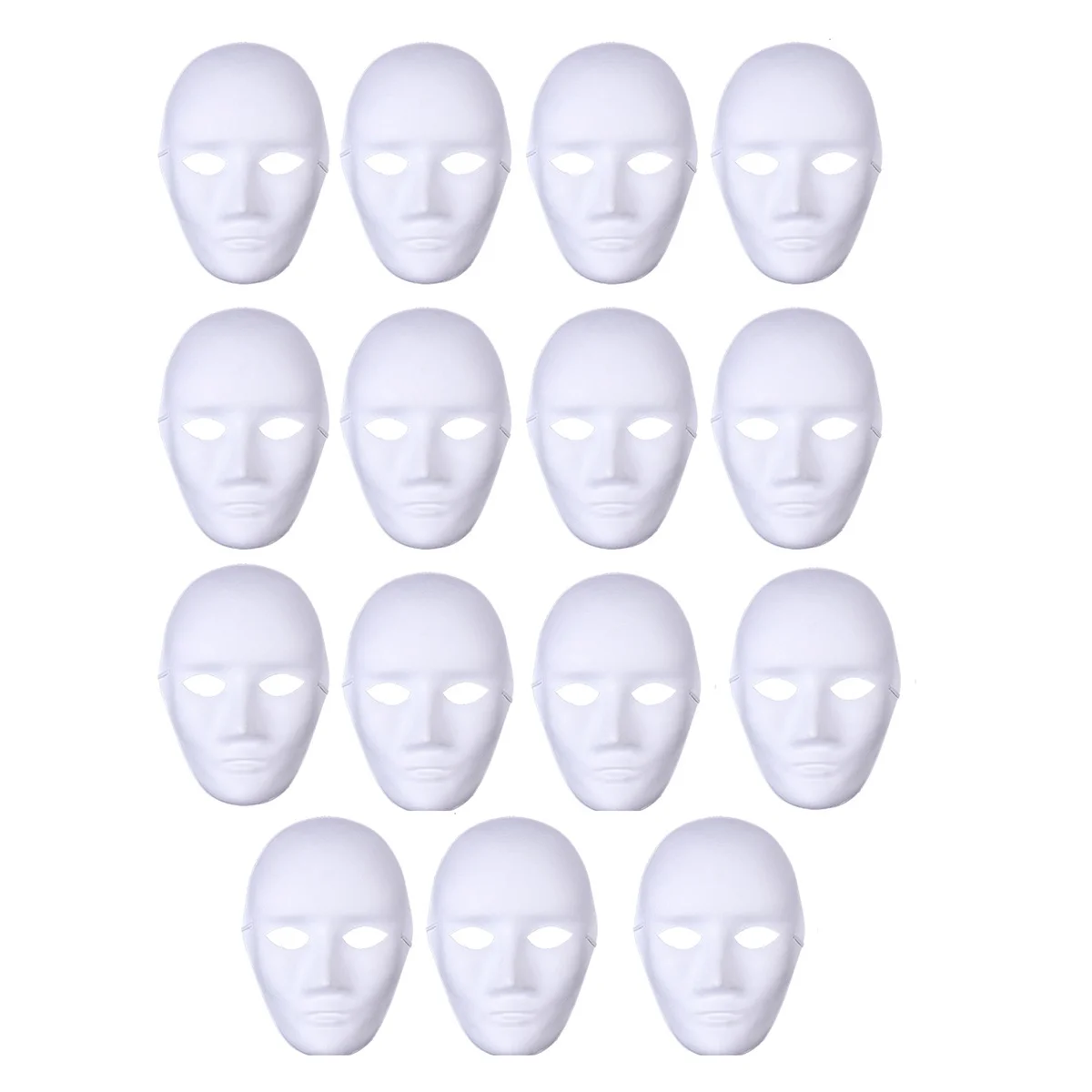 

15 pcs Hand Painted Masks Halloween Costume Paper Pulp Mask for Couples Party Cosplay Adult Costume Masquerade