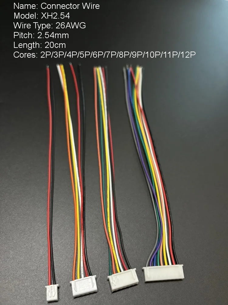 Terminal 20CM PH2.0 XH2.54 2-12P Single-Head Connector Cable DC Power Plug Electronic Component Accessory for DIY Projects