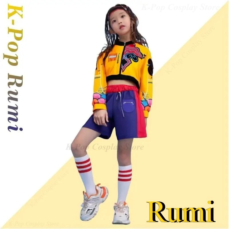 

New Children Rumi Zoey Mira 3D Print Cosplay Costume Halloween Carnival K-Pop Hunters Girl Group Idol Role Play Dress Up Outfit