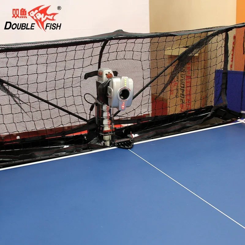 Double Fish DF3050-máquina de servicio de pelota de Ping Pong, 2 ruedas, motores programados, Robot de entrenamiento de tenis de mesa