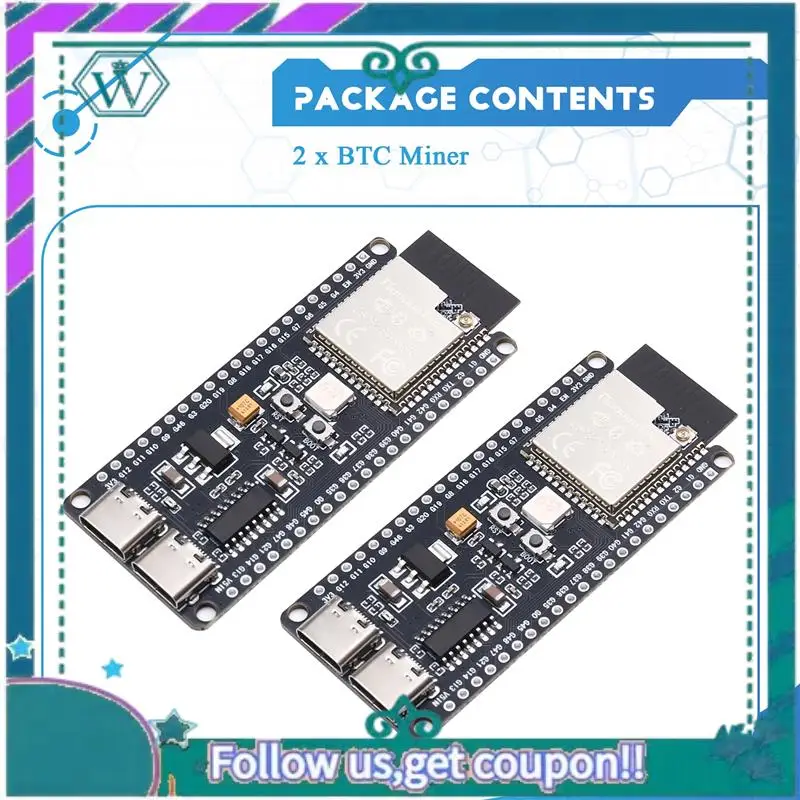 

Upgraded 2PCS BTC Miner Solo Lottery Miner 70-80KH/S Bitcoin BTC Miner Asic Mining Wifi Low Power Miner For Home Office