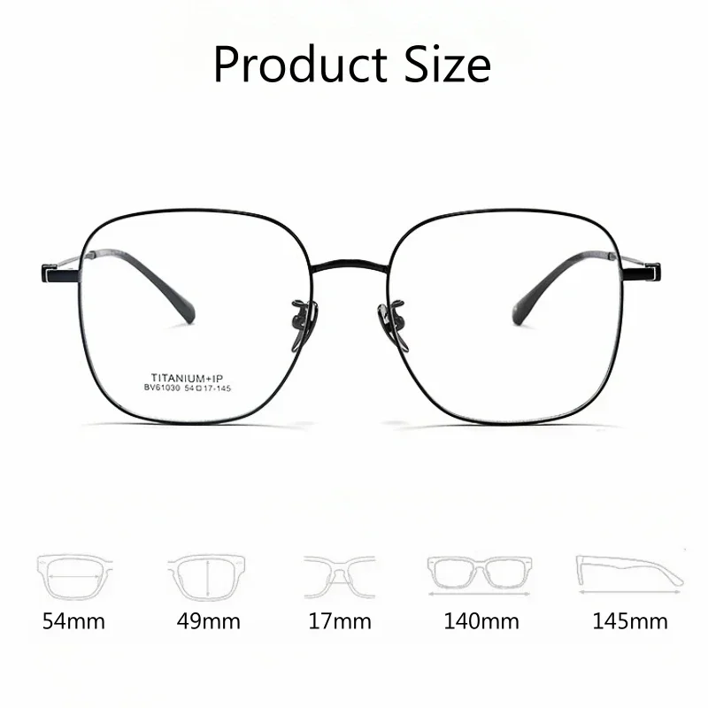 Fashion Optical Reading Glasses Pure Titanium Rectangle Frame Eyeglasses BW61030K for Men And Women Customizable Prescription