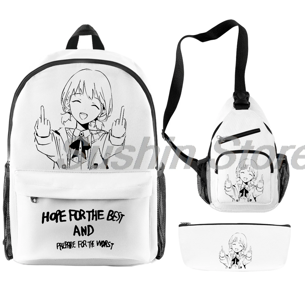 Girls Band Cry Anime Iseri Nina Backpack 3pcs/set Rucksack Shoulder Bag Women Men Casual Daypack Cartoon Packsack Travel Bags