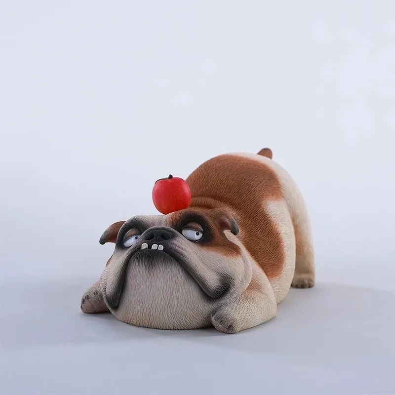 JXK Scala 1/6 Resina Bulldog Britannico Modello di Simulazione Animale Ornamento Brutto Simpatico Cucciolo Modello Fatto Action Figures Ornamento