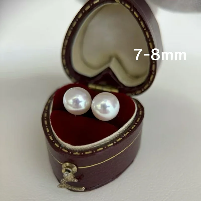 

SGARIT классические 7-8 мм стерлингового серебра S925 натуральный пресноводный круглый жемчуг серьги ювелирные изделия для женской повседневной носки