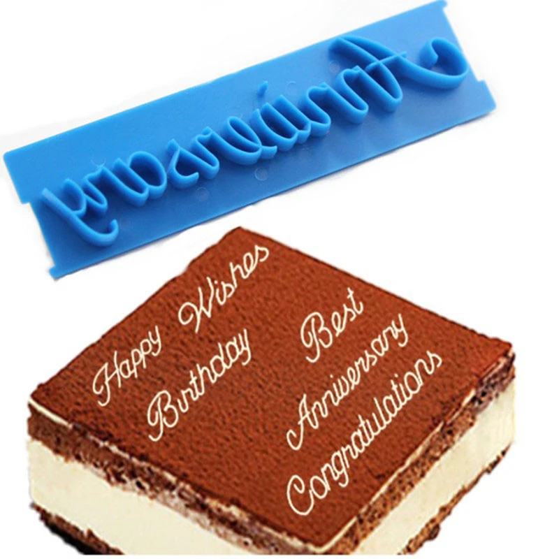 1 Set Cake Baking Molds Letter Cookie Press Stamp Fondant Mould Cake Decoration