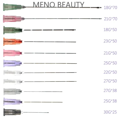 Imagen 2 del producto Aguja de relleno hipodérmica desechable, microcánula de punta roma con filtro, 100 piezas, 23G, 25G, 27G, 50mm