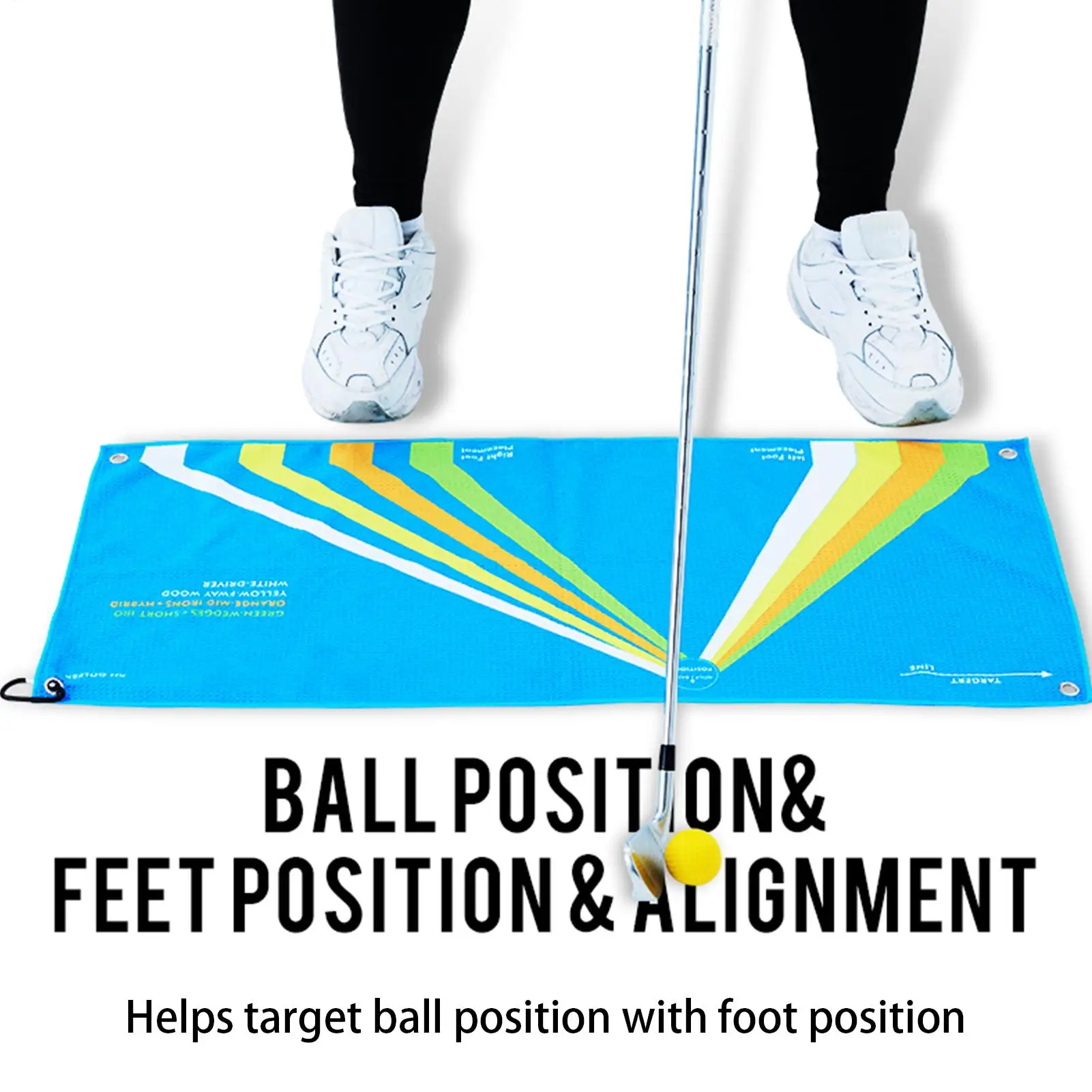 

Golf Swing Station Towel Double-sided Putting Guide Club Positioning And Path Towel Chipping / Pitching Training Mat For Golf