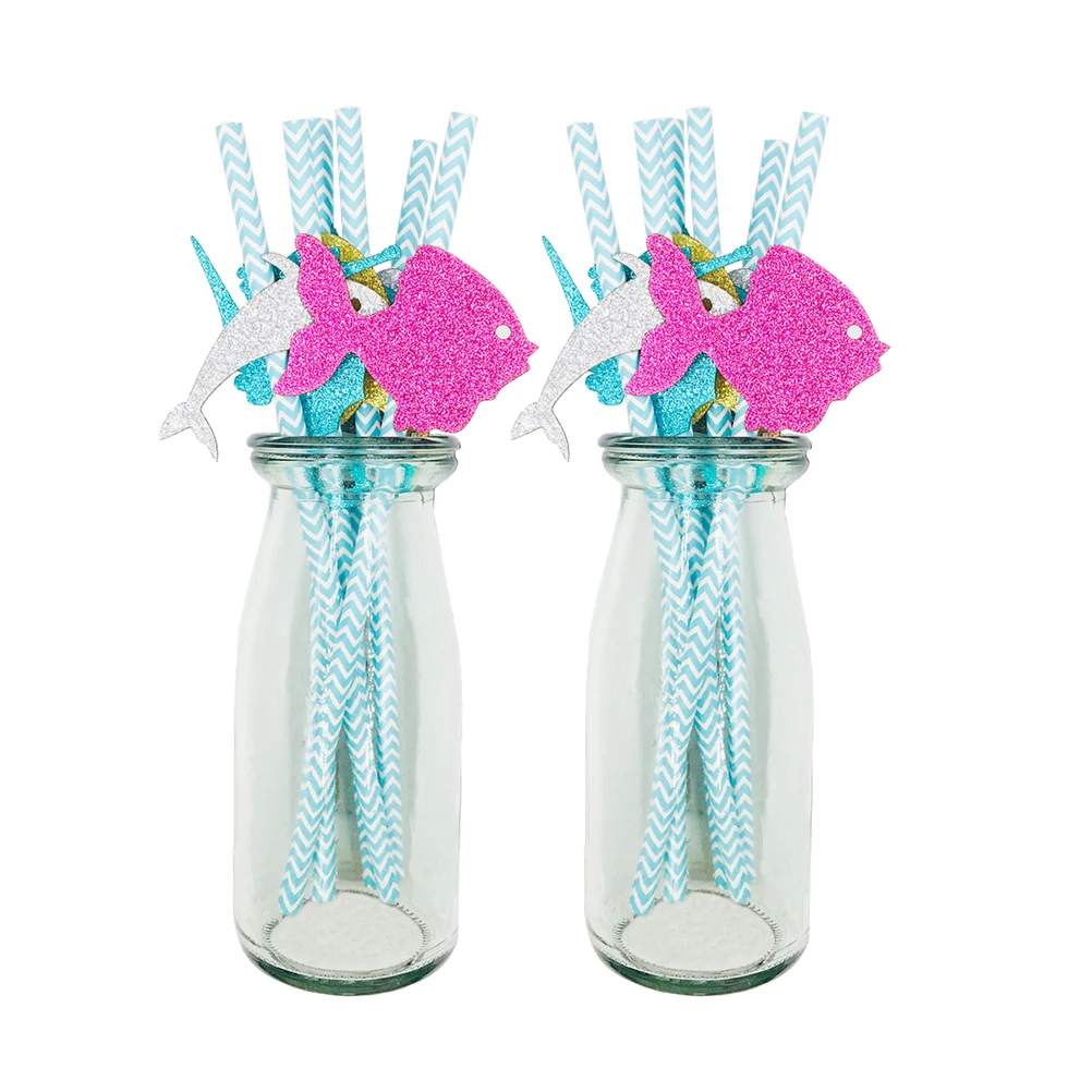 

12pcs Ocean Animal Paper Straws Creative Sea Creature Straws For Party Supplies Smoothie Coffee Cocktail Drink Diy Decorations
