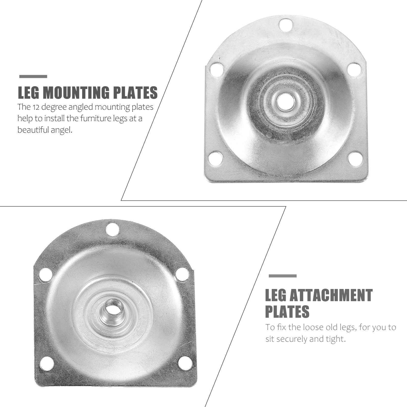 

8pcs Round Table Leg Spacers 12 Degree Angled Mounting Plates For Furniture Legs Sofa Bench Couch Dresser Ottoman Fixation