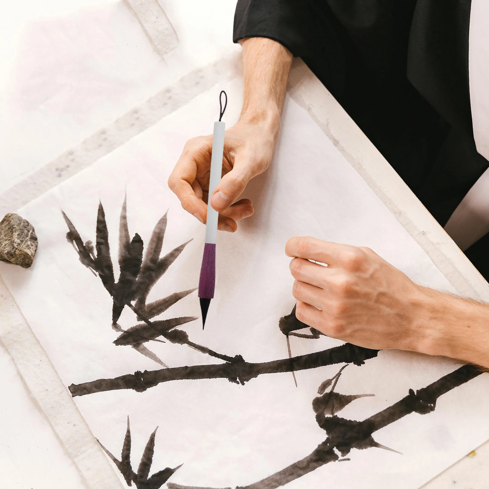 شعر الذئب لطلاء الحبر الصيني مقاطع الكتابة طرف رفيع أداة فنية فرشاة الخط القلم فرشاة الخط الصيني #3