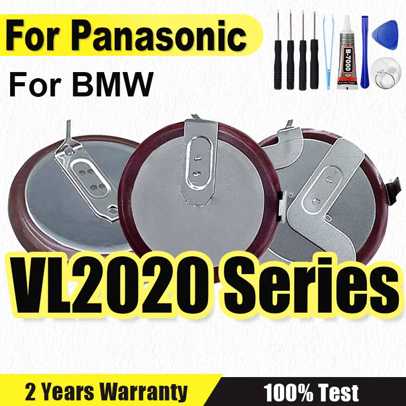 Batería recargable de litio para Panasonic VL2020 2020, con patas de 90, 105 y 180 grados, para llave de coche BMW Mini