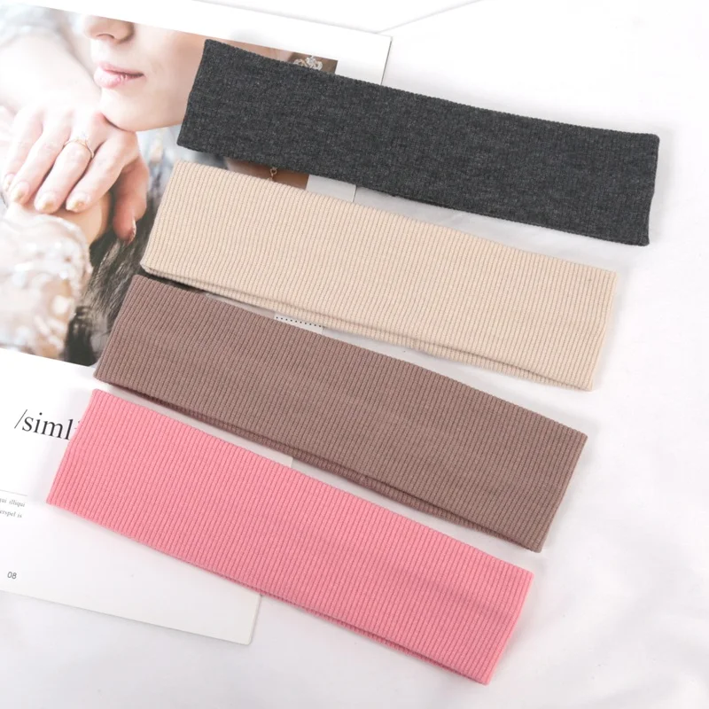 

4PCS Solid Color Elastic Hairband Running Fitness Sport Headband Yoga Sweat-absorbing Headband Fashion Headband Hair Accessories