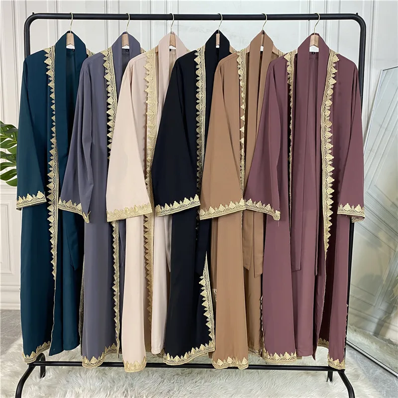 Abayas de Ramadán para mujer, Kimono, caftán turco, ropa islámica, bata modesta musulmana de Dubái, caftán marroquí abierto, Abaya Jalabiya Kebaya