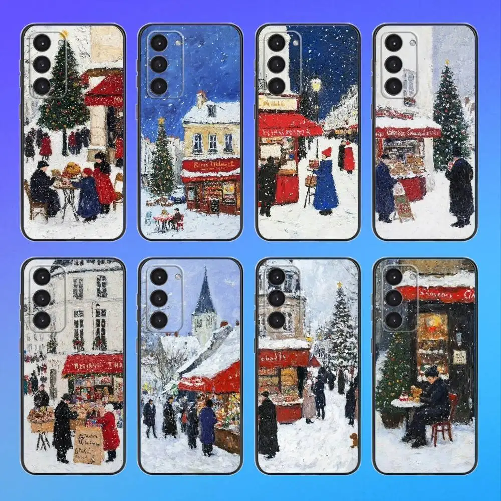 

snow covered landscape Black Soft Phone Case For Samsung Galaxy A73,A72,A71,A53,A52