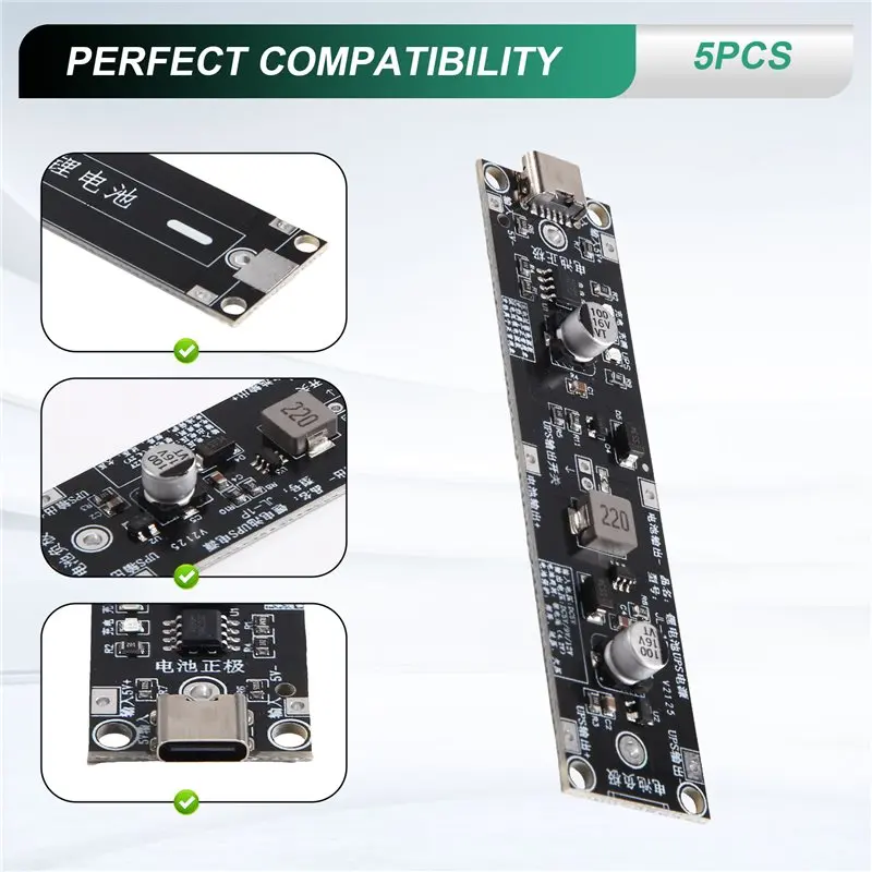 【TODAY-BUY】Type-C 18650 Lithium Battery Boost Step Up Module 5 Pieces For 18650 Lithium Battery UPS Module For Power Bank DIY Pr