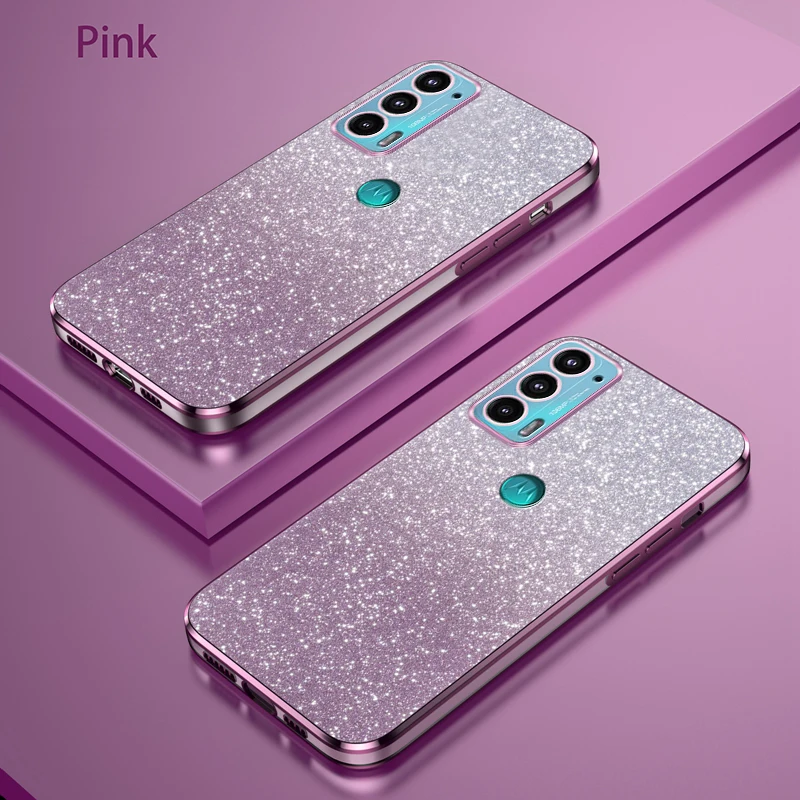 Plating Bling Glitter Shiny Phone Case For Motorola Moto E6S E61 E7 Plus E13 E20 E22 E22i E23 edge 20 30 Protective Back Cover