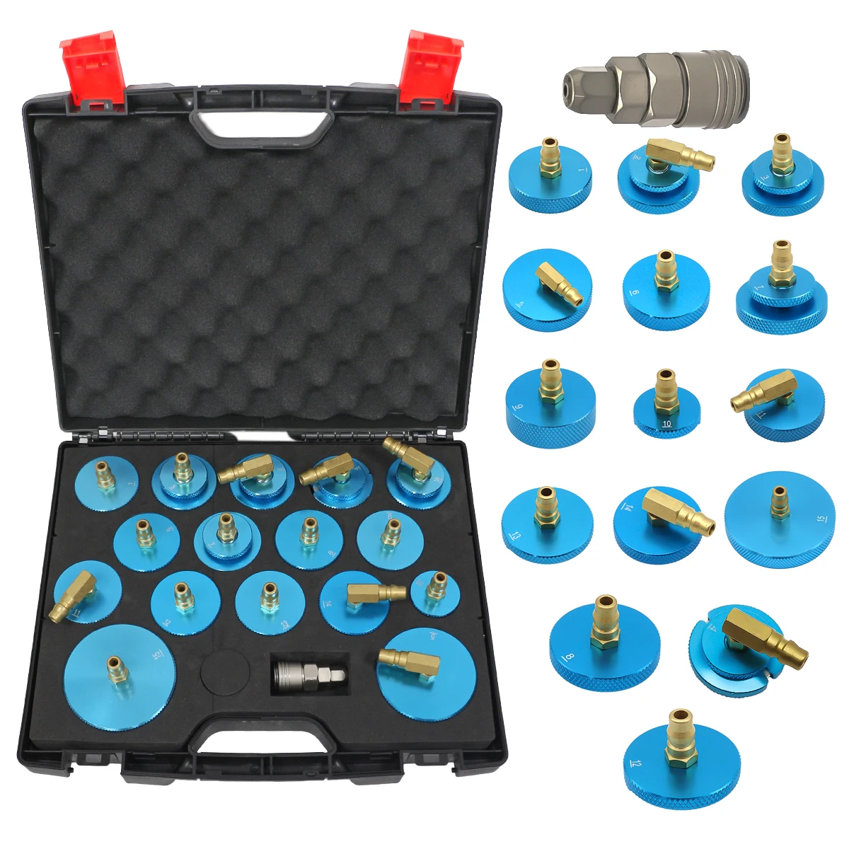 

17 шт., умный адаптер для замены тормозной жидкости, набор инструментов, алюминиевый адаптер тормозной жидкости, комплект для замены тормозной жидкости