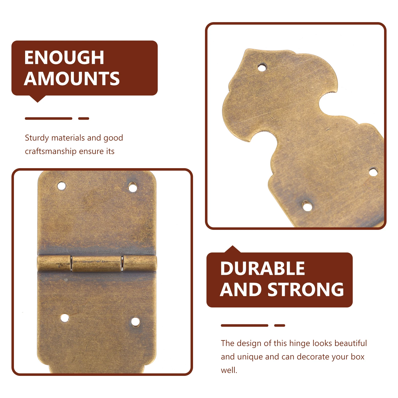 2pcs Copper for Drawer Jewelry Box Hinges Jewelry Box Wooden Gift Rust Small Hinges Resistant Durable Hardware