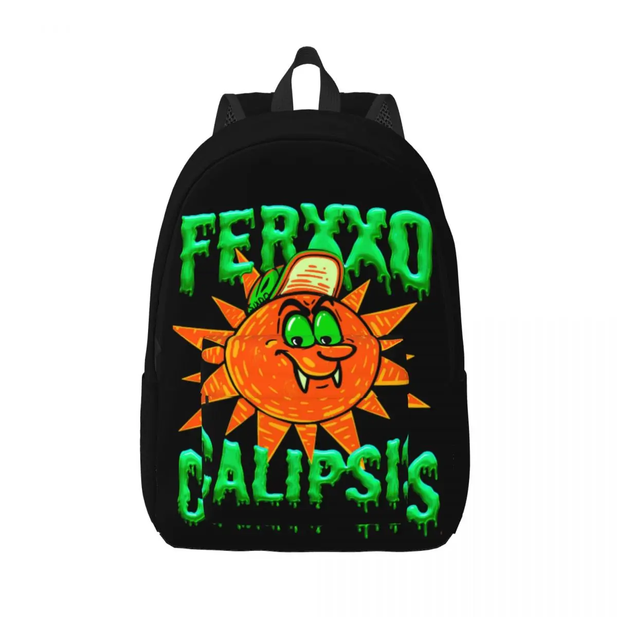 Mochila de turismo de lona ao ar livre para homens e mulheres, mochila casual, ensino médio, trabalho, rapper, hip hop, laptop, bolsa, Ferxxocalypse, 2024