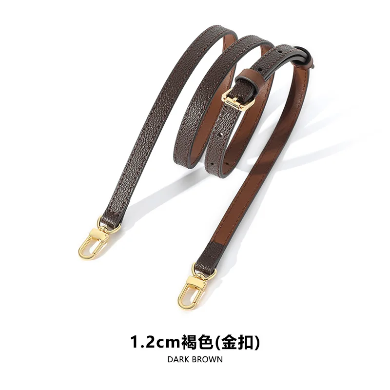 Top Grade Cowhide Crossbody Belts Accessories Strap For Papill0n Luxury Handbag Shoulder Bag Replacement Strap Dark Brown Color