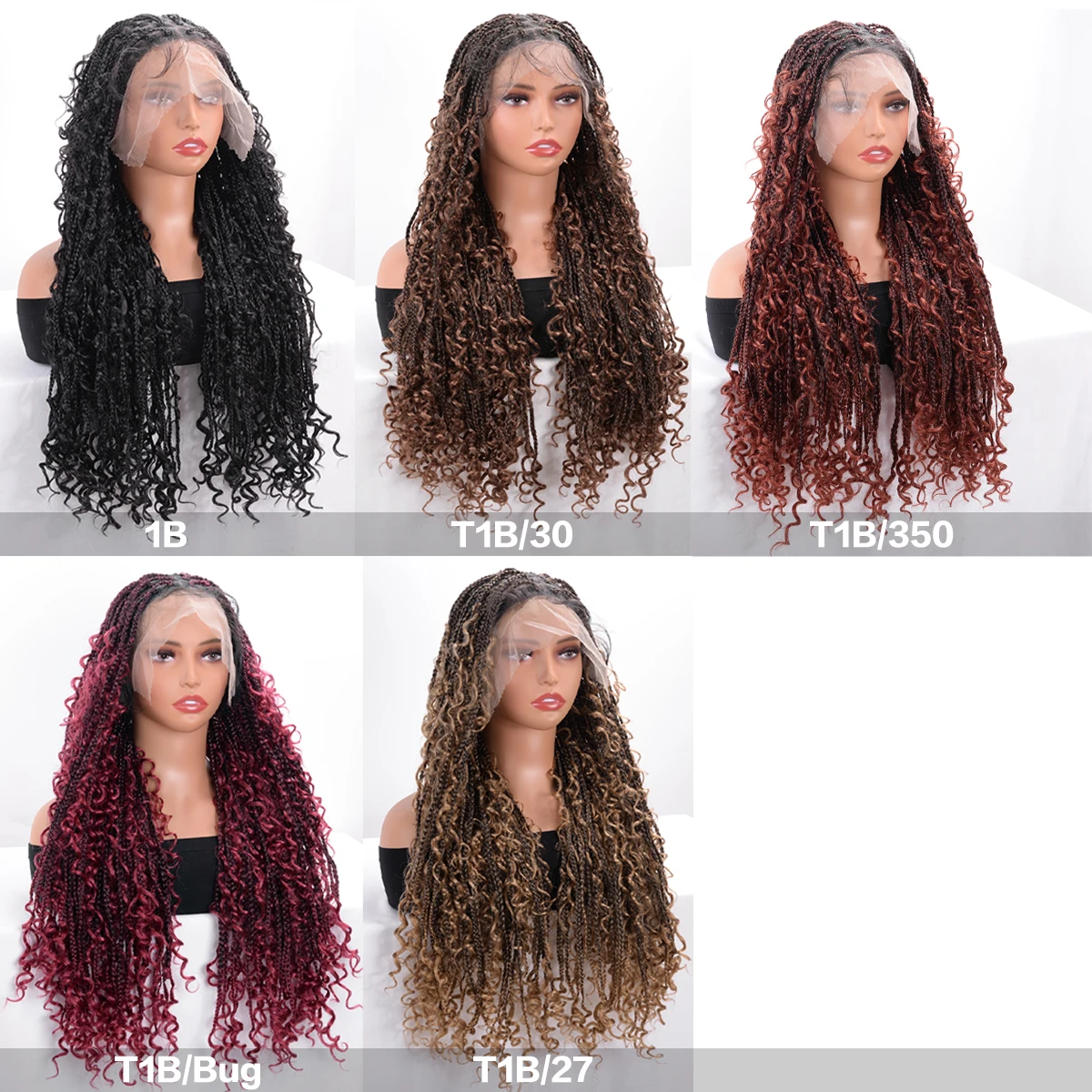 Synthetic Knotless Box Braided Wigs For Black Women Cornrow Braids Lace Wigs Full Lace Braids Hair Wig Black Braiding Hair