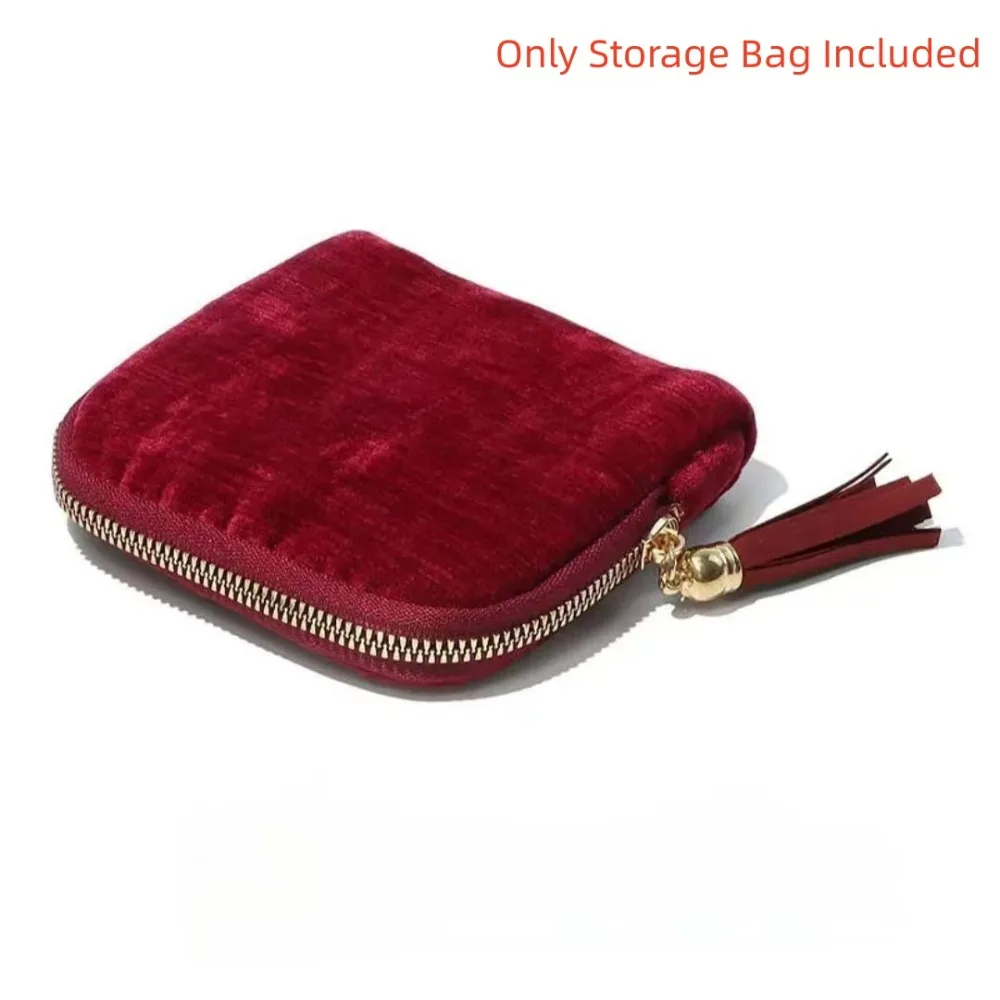 6-Layer Velvet Travel Jewelry Pouch Dustproof Multi-Compartment Portable Zippered Storage Bag Elegant Luxury