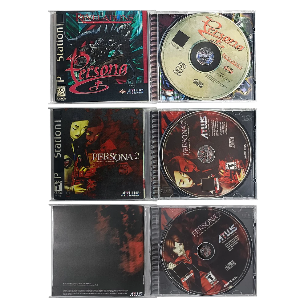 PS1 Persona Series With Manual Copy Disc Game Black Bottom Unlock Console Station 1 Retro Optical Driver Video Game Part