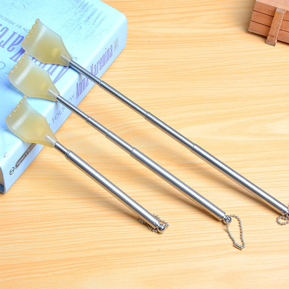 

10pcs Plastic Head Scratch Tool Back Massager Scratcher Stainless Massage Scratcher Steel Flexible Tool Practical Handle