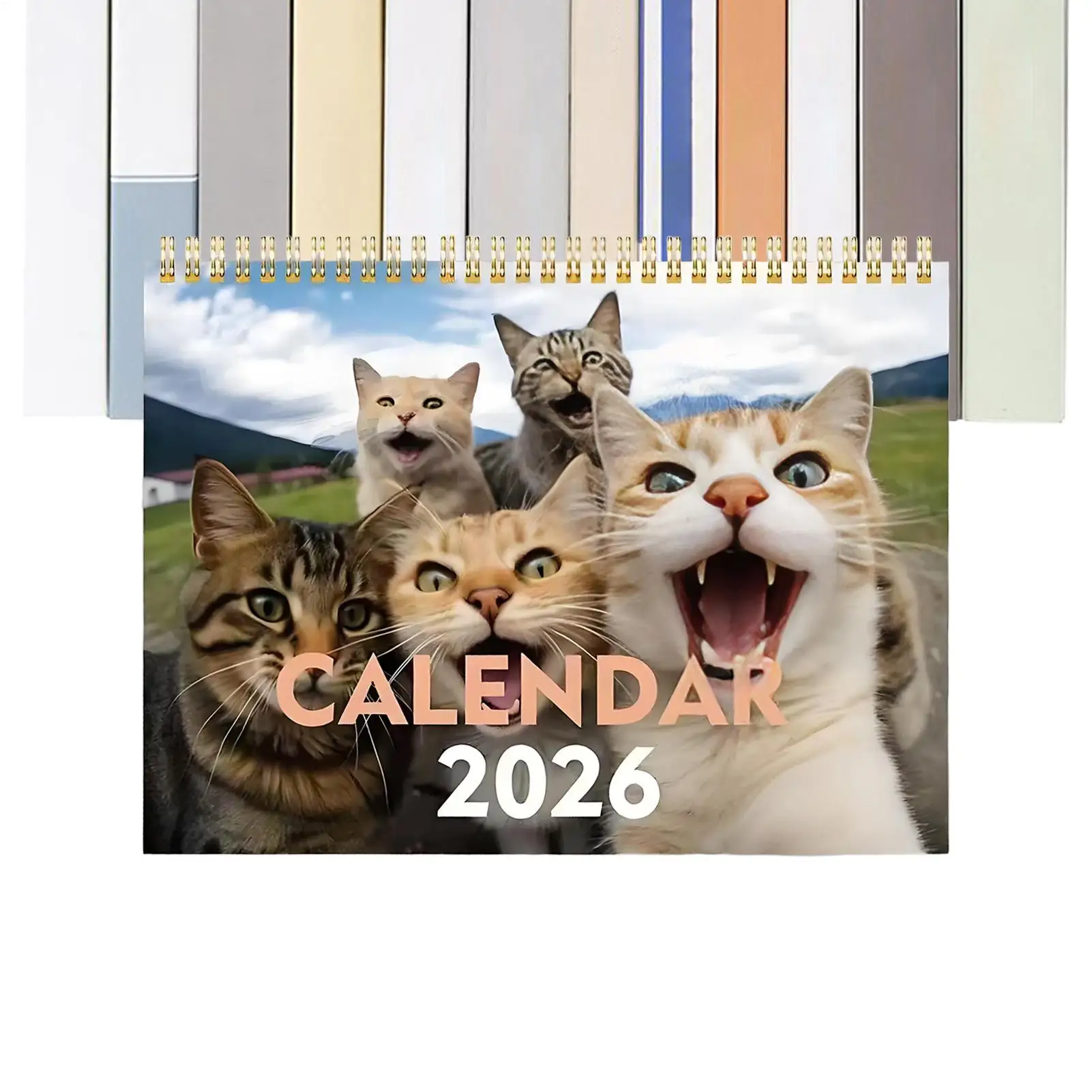 Calendario de gatito 2026 12 meses, recordatorio de programación, calendario para amantes de los gatos para adultos, niños, estudiantes, profesores, dormitorio, aula, hogar