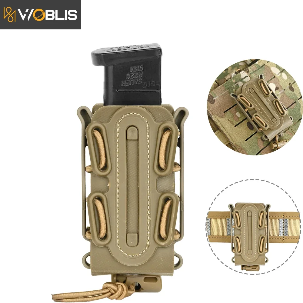 Tactical Mag Pouch Pistol Magazine Pouches 9mm Softshell Adjustable Universal Mag Carrier 40 S&W 45 ACP with Belt & MOLLE Clips