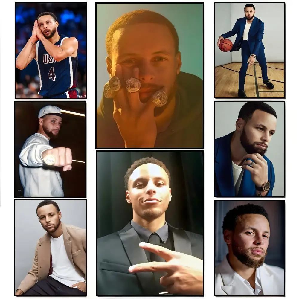 Stephen Curry Poster Frameless Wall Art Print, Peel-and-Stick Removable