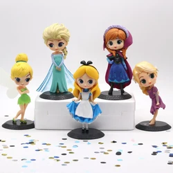 Disney Princess Figure Tinker Bell Snow White Elsa Anna Mermaid Belle Tangled Miss Girl PVC Doll Cake Decoration Figure Toys