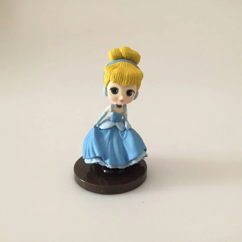 5-8cm 8pcs/set Q Posket Princess Tiana Snow White Rapunzel Ariel Cinderella Belle Mermaid PVC Action Figures Model Toys Kid Gift image 6