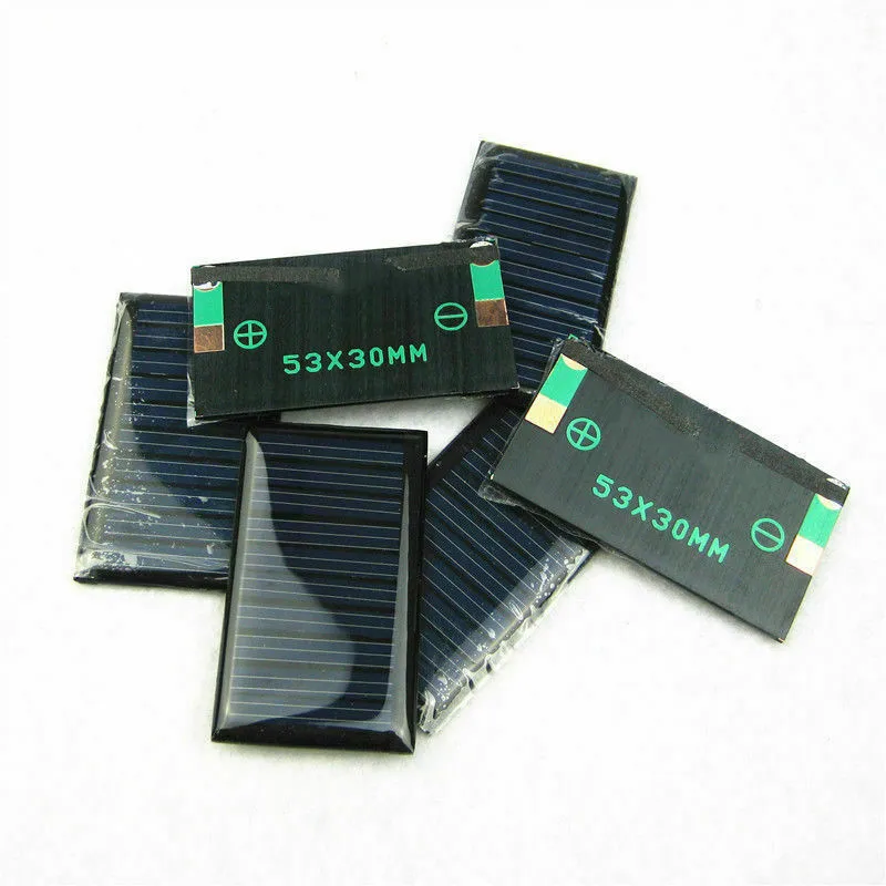 10Pcs/Lot 5V 30mA 53X30mm Micro Mini Small Power Solar Cells Panel For DIY Toy 3.6V Battery Solar Light Solar Cell Sun Panel New