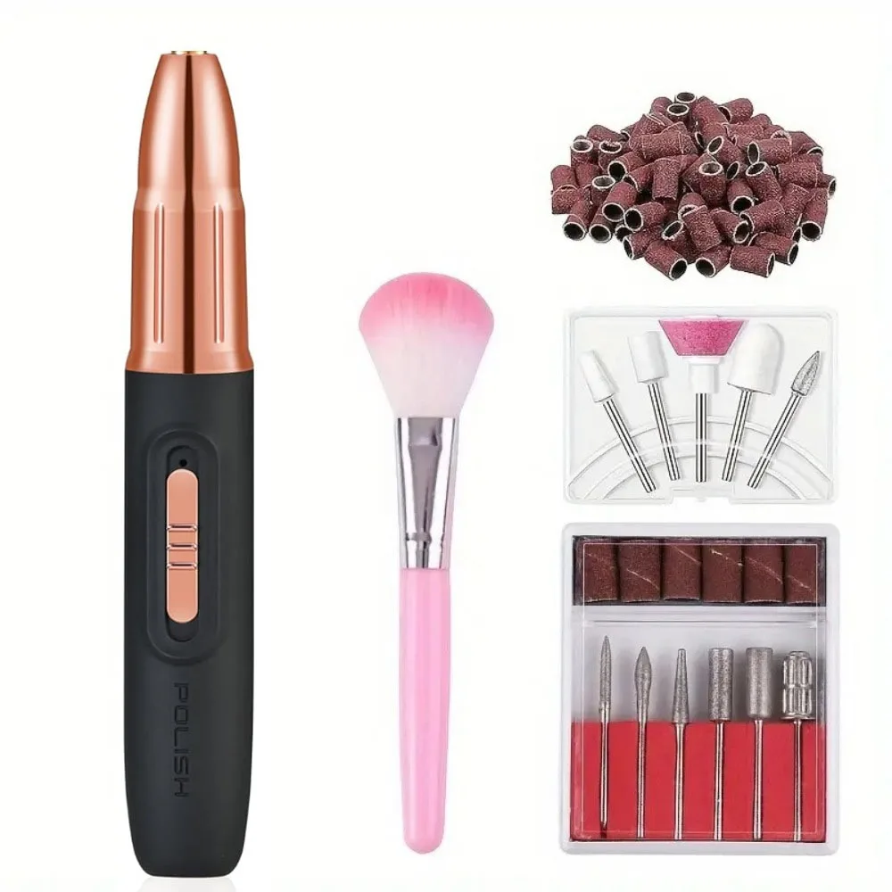 Przenośna, ręczna, elektryczna polerka do paznokci, akumulatorowa, mocna, bezprzewodowa suszarka do paznokci, cicha szlifierka do paznokci, zestaw dla początkujących.