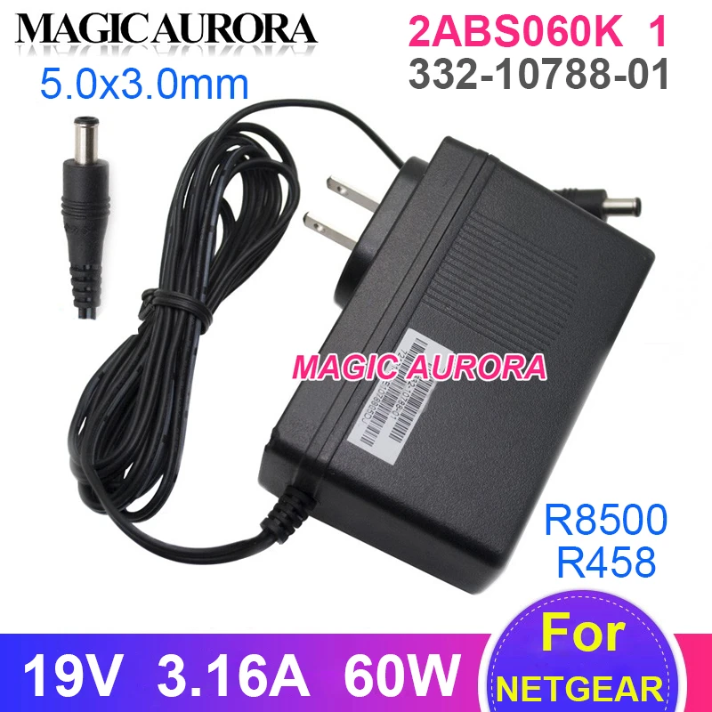 US Plug 19V 3.16A 60W Charger Router Adapter For Netgear 2ABS060K 1 NA R8500 For Samsung R458 332-10788-01 Laptop Power Supply