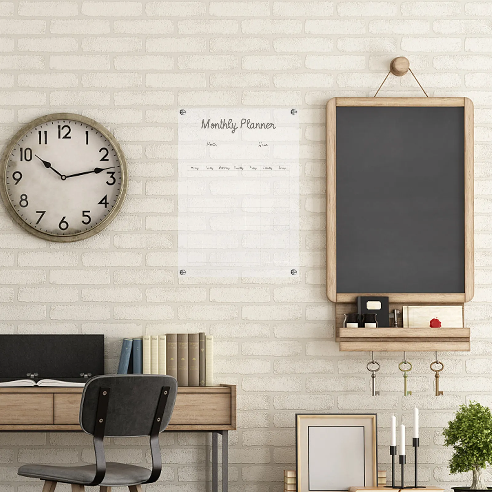 

Набор из 1 прозрачной акриловой доски для заметок/сообщений, подвесной, для двери, стены, офиса, дома, декоративная функциональная доска-табличка