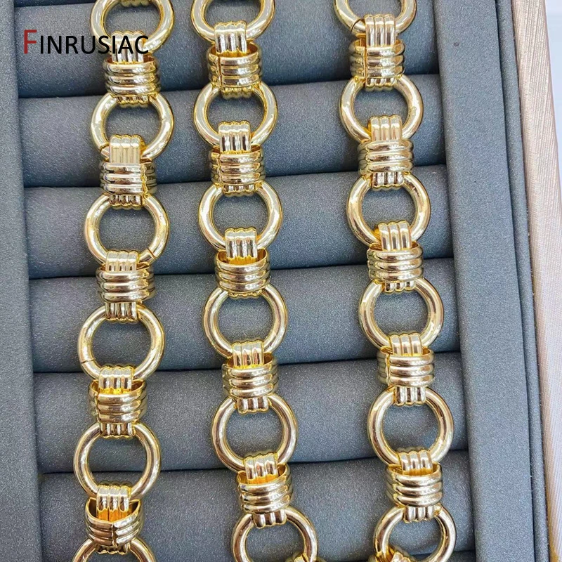14K vergoldete Legierung Metall dicke Kabelkette für DIY Schmuck Materialien handgemachte Halskette Armband machen liefert – Detail 24