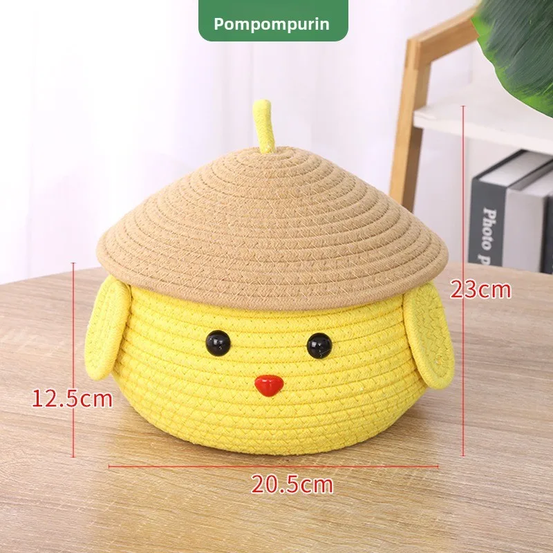 

Pudding dog cartoon cotton rope woven storage basket desktop snack toy storage box living room bedside fabric storage basket